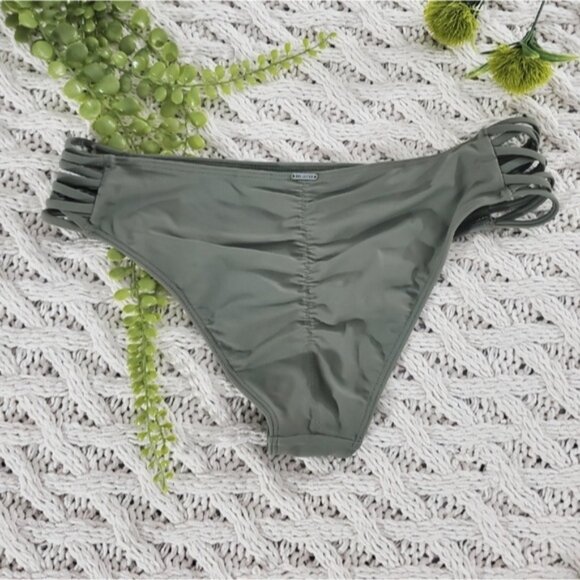 Hollister Swim-  Scrunch Butt Strappy Bikini Bottom - Sage Green - Picture 1 of 7